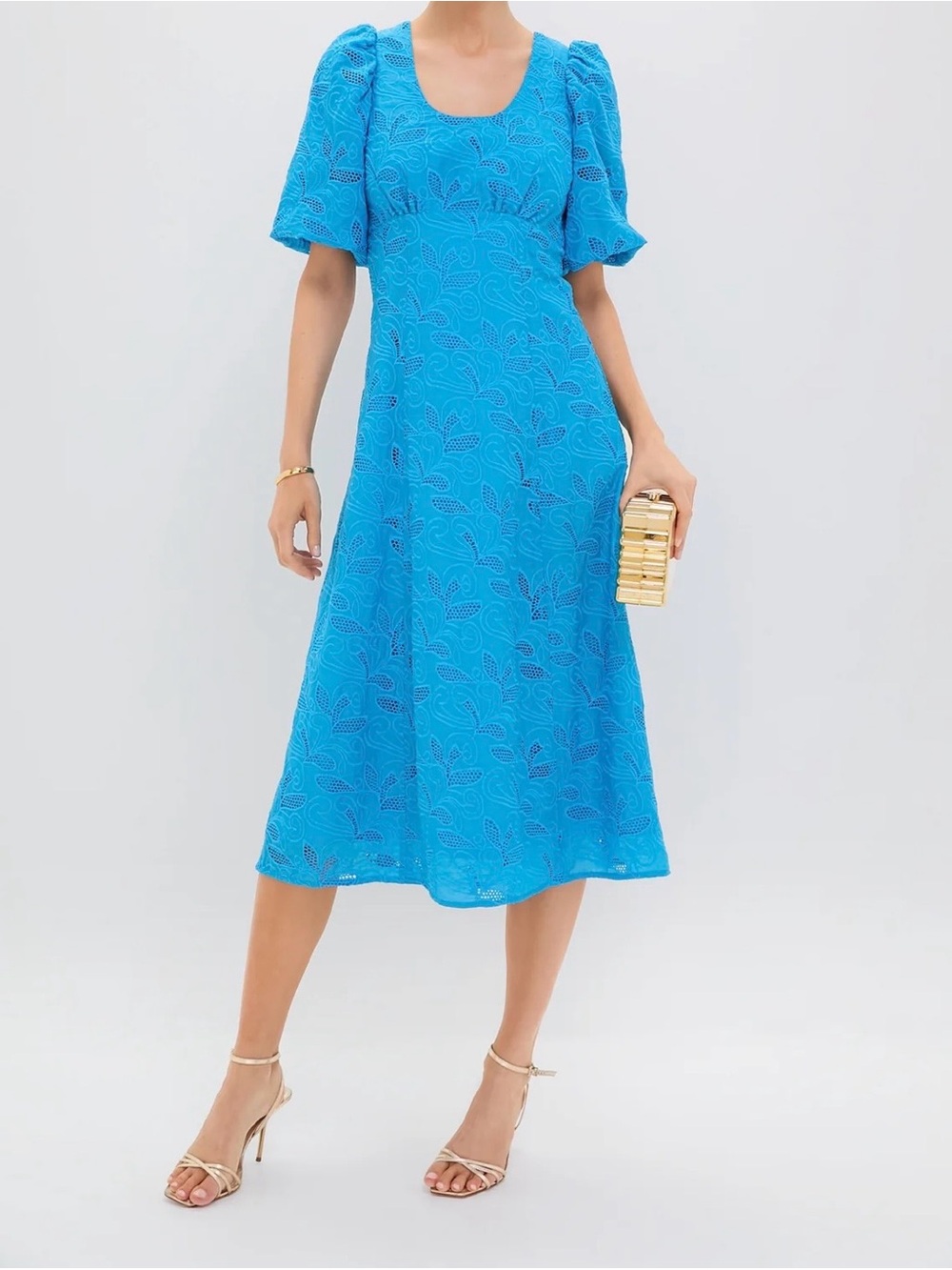 Tuckernuck HYACINTH HOUSE Ainsley Lace Midi Dress with Puff Sleeves